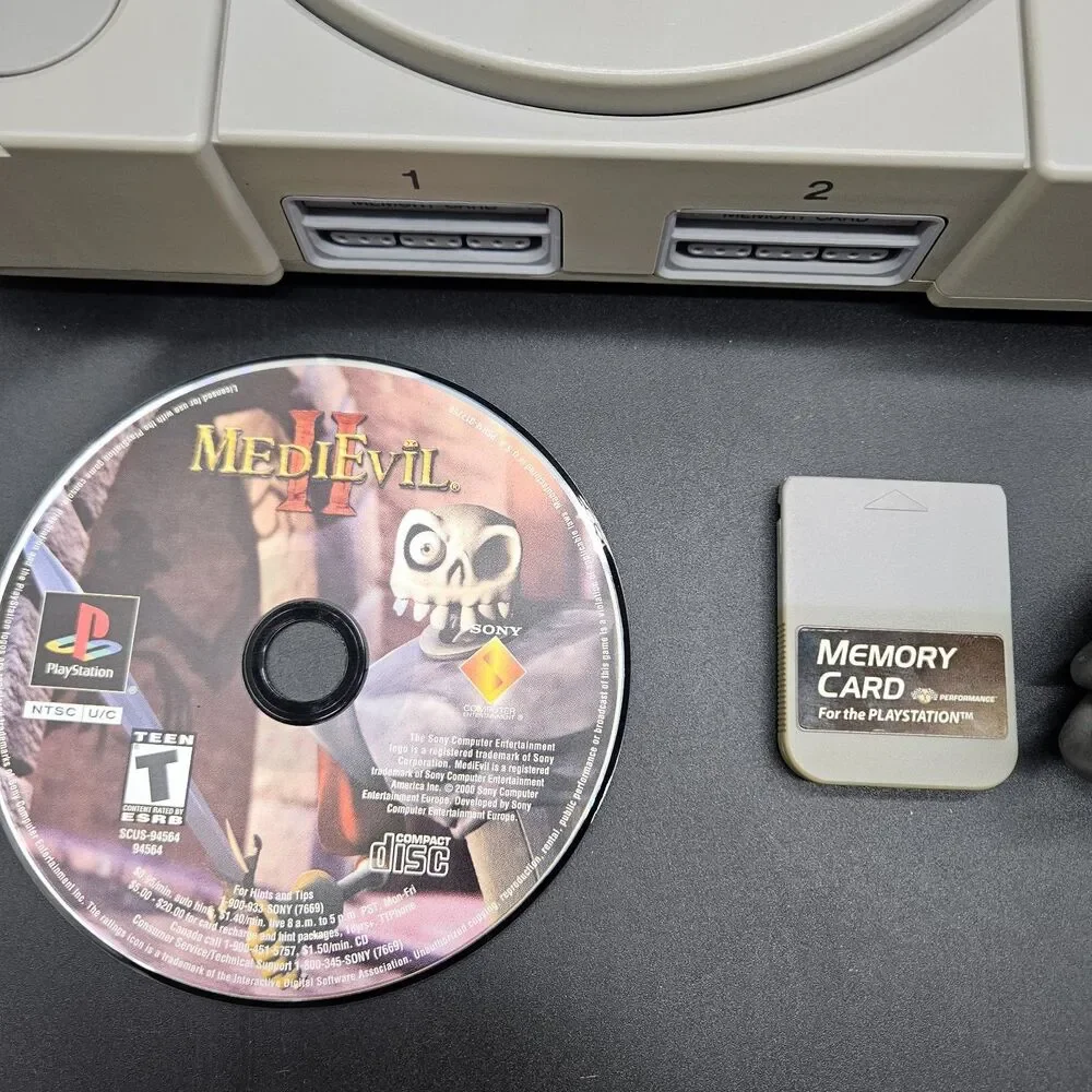 Sony PlayStation 1 Video Game Console Bundle Medievil 2 Disc Only Tested Working